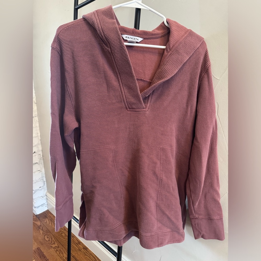 Athleta Waffle Hoodie Sweatshirt Small